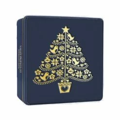 Valley Produce Company VPC - Pure Butter Shortbread Tin Black & Gold Christmas Tree Tin 150g