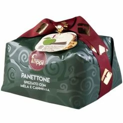 Filippi - Panettone With Candied Apples & Cinnamon W/Red Gift Bag 500g