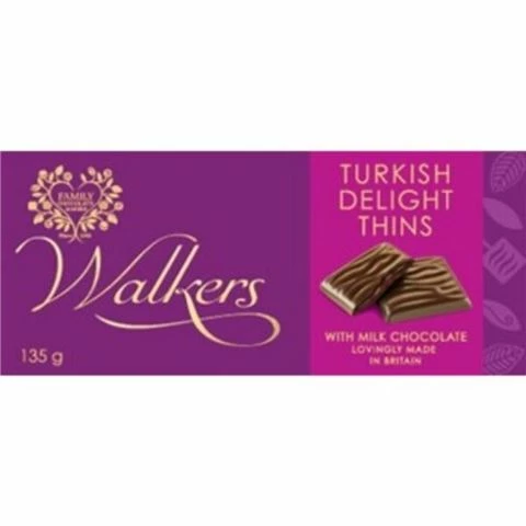 Walkers - Milk Chocolate Turkish Delight Thins 135g