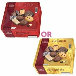 Lambertz - Exquisite Milk & Dark Chocolate Laced Biscuit Assortment Tin 750g