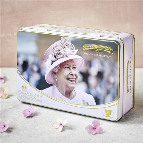 New English Teas Limited New English Teas - Queen Elizabeth II Tea Tin 72 Teabag Set