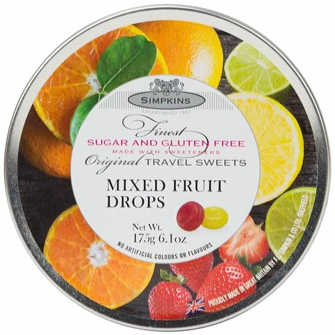 Simpkins - Sugar/Gluten Free Mixed Fruit Travel Sweets 175g