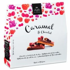 Dolfin - Caramel & Chocolate W/Red Berries Squares 200g