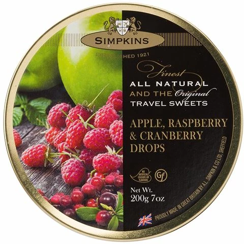 Simpkins - Apple, Raspberry & Cranberry Travel Sweets 200g